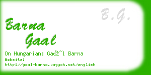 barna gaal business card